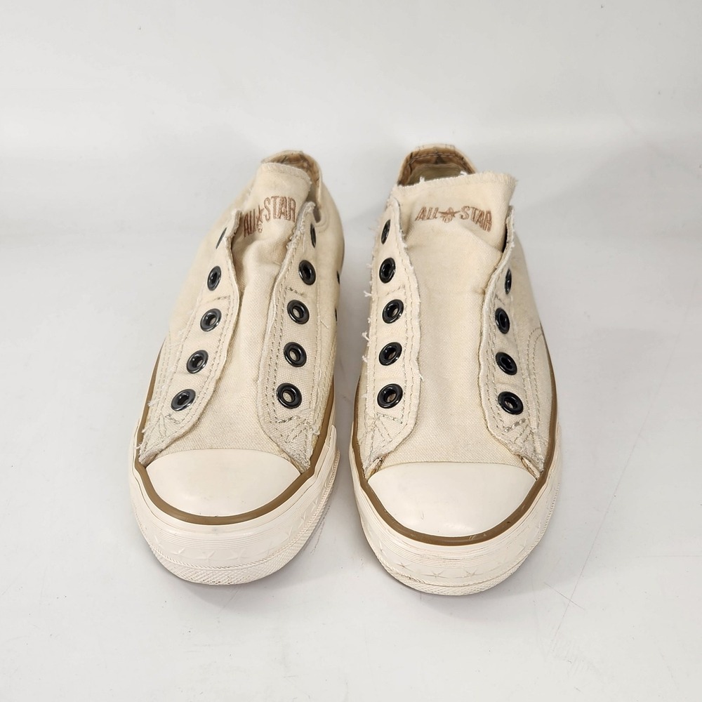 Converse John Varvatos Sneakers Women 5 Cream Distressed Slip On Low Top